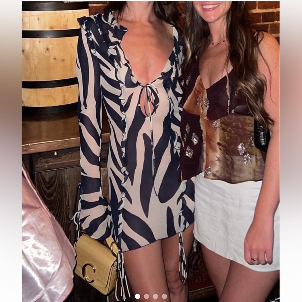Rat & Boa Annika Zebra Print Mini Dress
